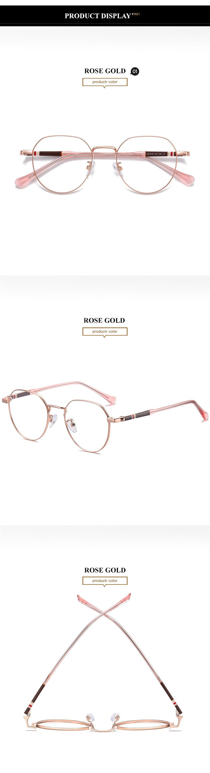 Chashma Unisex Full Rim Round Stainless Steel Frame Eyeglasses 1921 Full Rim Chashma
