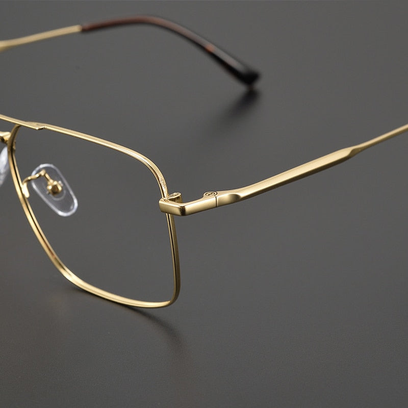 Gatenac Unisex Full Rim Square Double Bridge Alloy Eyeglasses Gxyj991 Full Rim Gatenac
