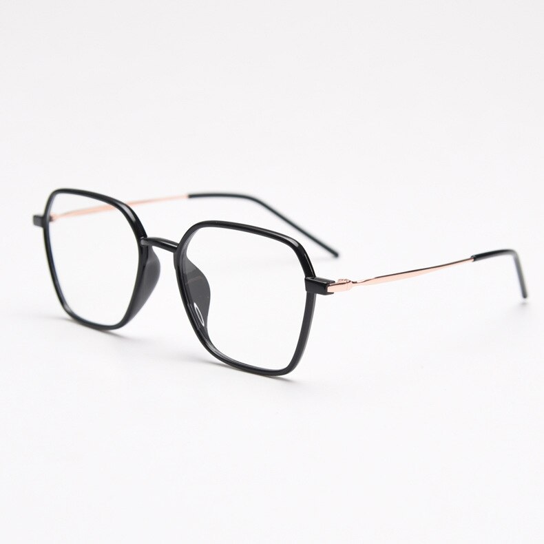 CCspace Unisex Full Rim Polygon Tr 90 Titanium Eyeglasses 54546 Full Rim CCspace C1 China