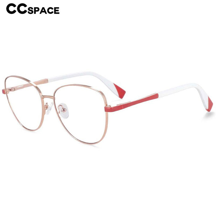 CCspace Unisex Full Rim Square Cat Eye Alloy Frame Eyeglasse 54262 Full Rim CCspace