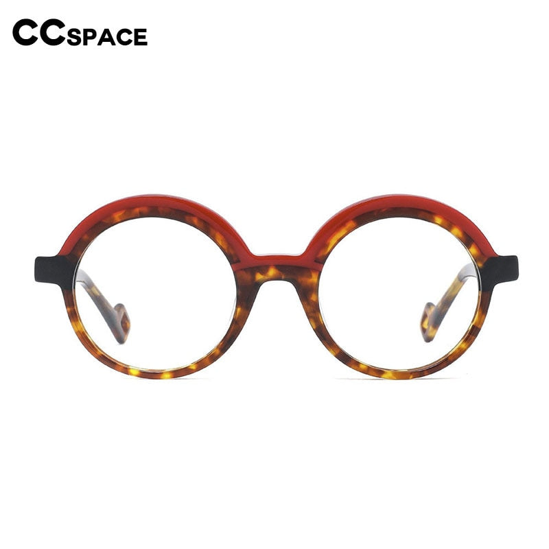 CCspace Children's Unisex Full Rim Round Acetate Eyeglasses 55671 Full Rim CCspace