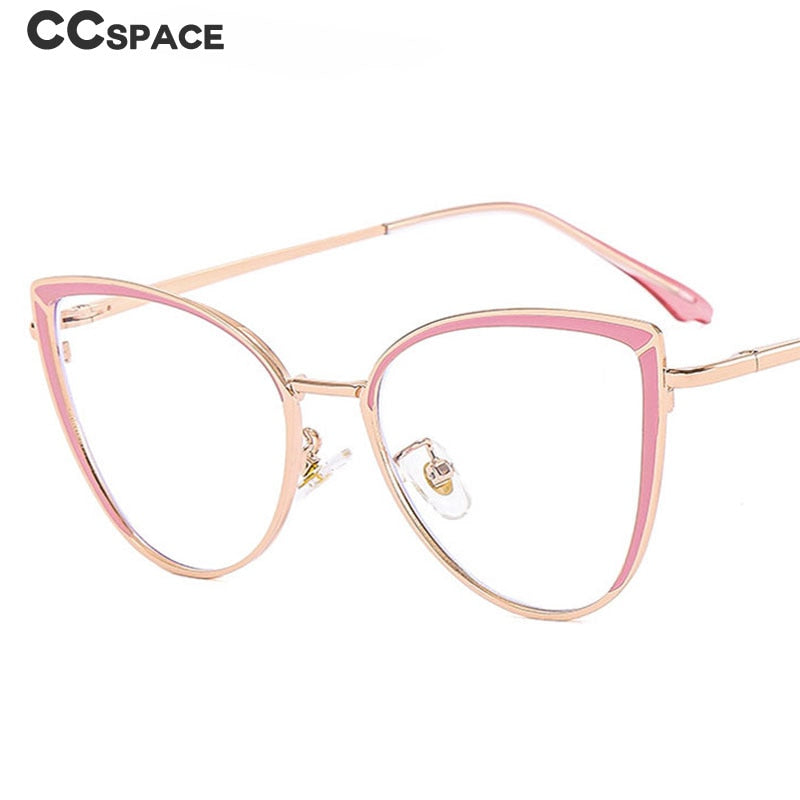 CCspace Women's Full Rim Square Cat Eye Acetate Alloy Eyeglasses 54550 Full Rim CCspace