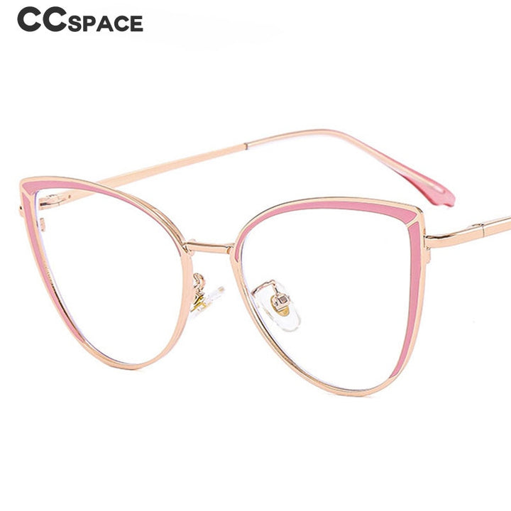 CCspace Women's Full Rim Square Cat Eye Acetate Alloy Eyeglasses 54550 Full Rim CCspace