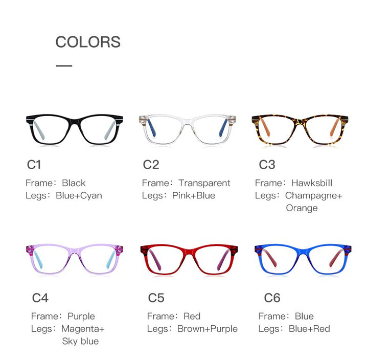Zirosat Children's Unisex Full Rim Square Tr 90 + Cp Eyeglasses 20211 Full Rim Zirosat