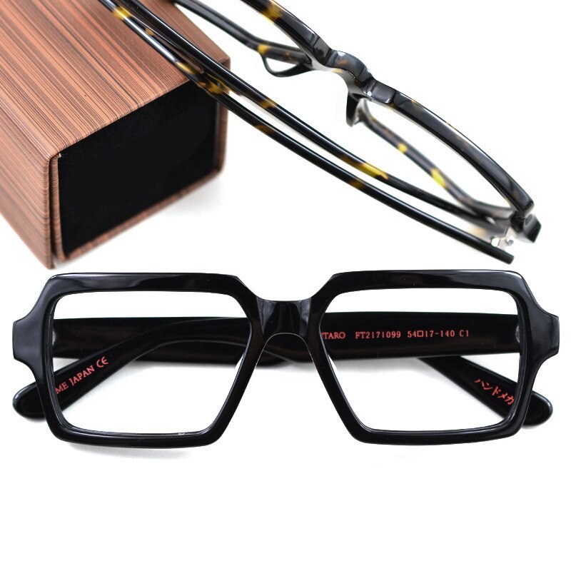 Hdcrafter Men's Full Rim Oversized Square Acetate Frame Eyeglasses Ft2171099 Full Rim Hdcrafter Eyeglasses