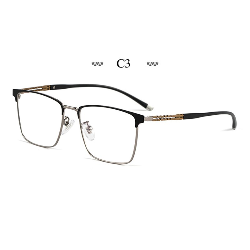 Hotochki Men's Full Rim Square Tr 90 Titanium Frame Eyeglasses T8611t Full Rim Hotochki C3