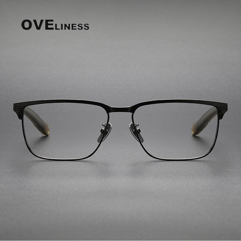 Oveliness Unisex Full Rim Square Acetate Titanium Eyeglasses Lsa104 Full Rim Oveliness