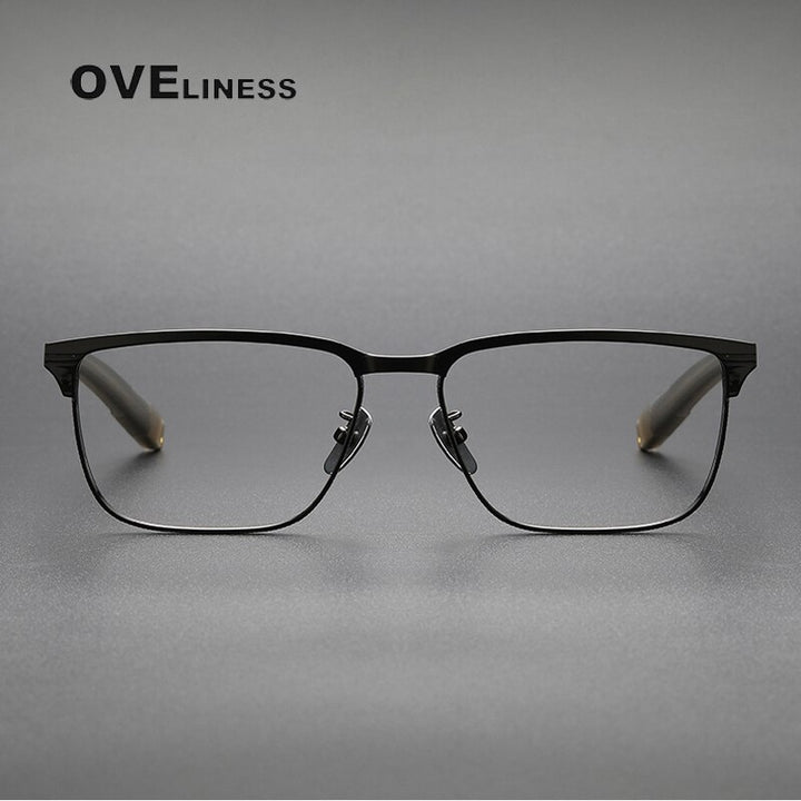 Oveliness Unisex Full Rim Square Acetate Titanium Eyeglasses Lsa104 Full Rim Oveliness