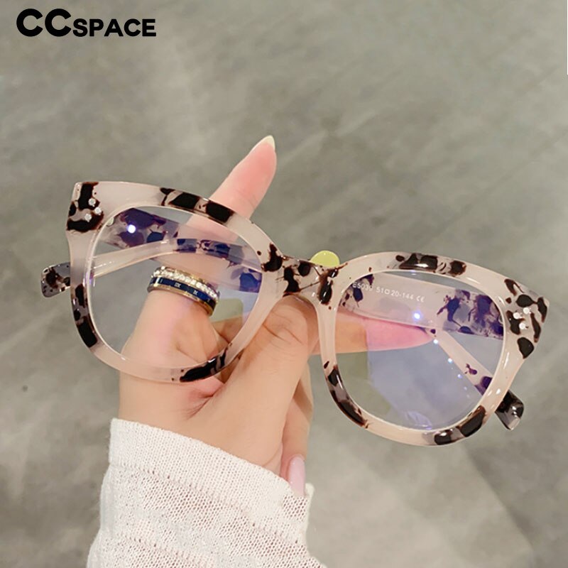 CCspace Unisex Full Rim Square Acetate Alloy Rivet Frame Eyeglasses 54152 Full Rim CCspace