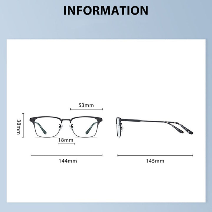 Bclear Unisex Full Rim Square Eyebrow Line Titanium Eyeglasses Wd916 Full Rim Bclear