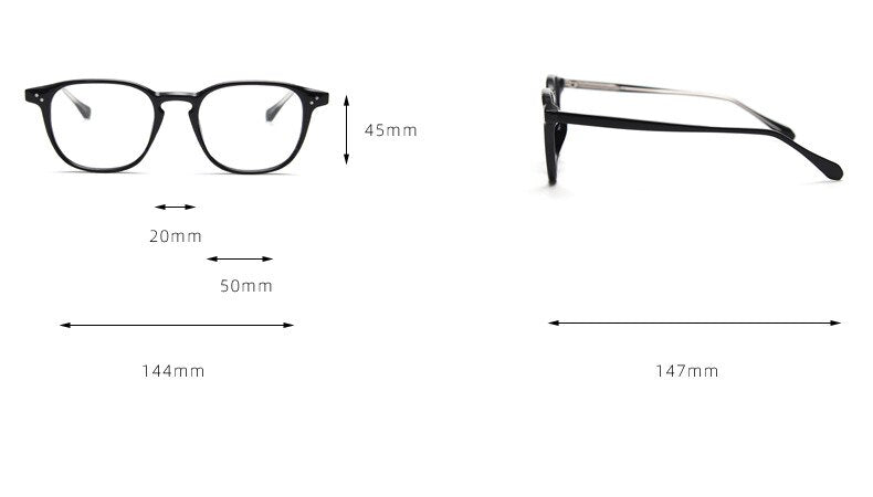 CCspace Unisex Full Rim Square Cat Eye Tr 90 Titanium Eyeglasses 55694 Full Rim CCspace