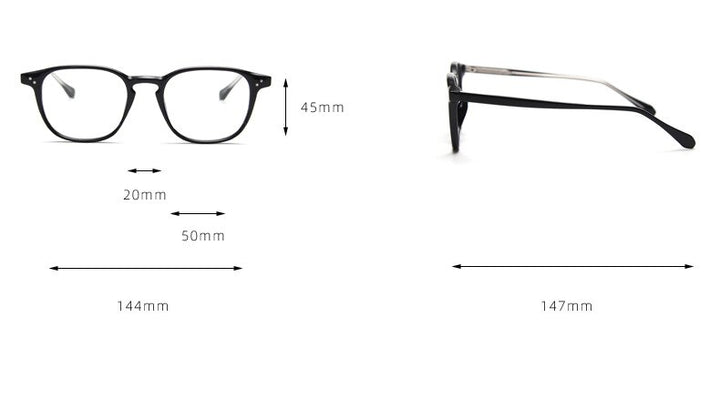 CCspace Unisex Full Rim Square Cat Eye Tr 90 Titanium Eyeglasses 55694 Full Rim CCspace