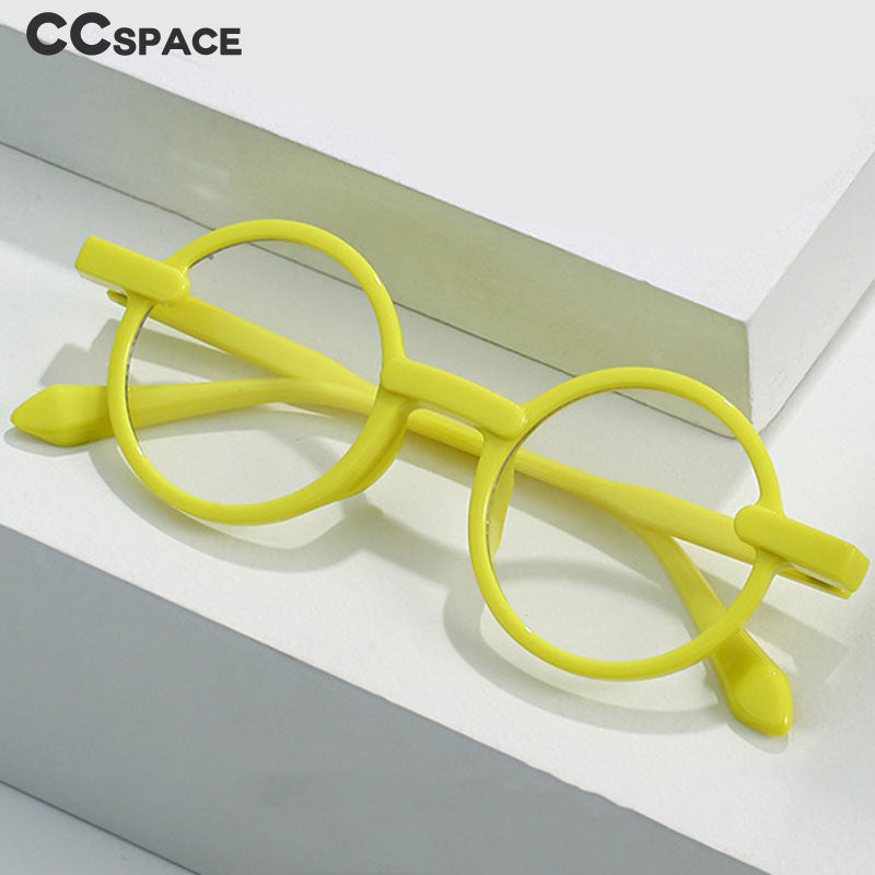 CCspace Unisex Full Rim Round Acetate Eyeglasses 55081 Full Rim CCspace
