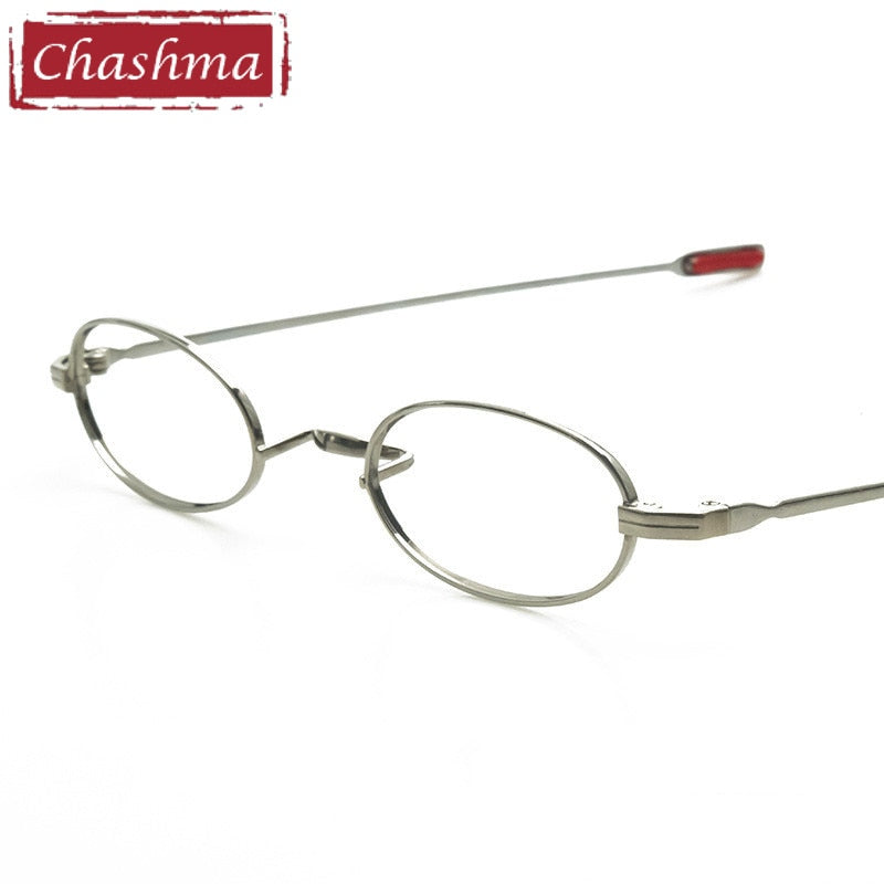 Chashma Ottica Unisex Full Rim Small Round/Square Titanium Eyeglasses 93015/6 Full Rim Chashma Ottica Silver Shape Round  