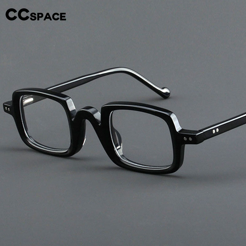 CCspace Unisex Full Rim Square Handcrafted Acetate Eyeglasses 55240 Full Rim CCspace
