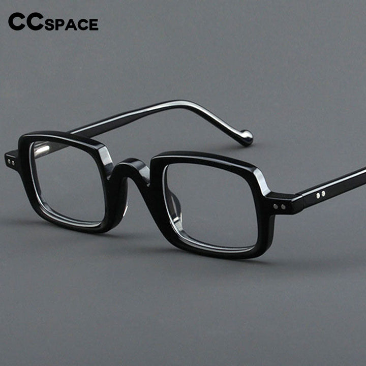 CCspace Unisex Full Rim Square Handcrafted Acetate Eyeglasses 55240 Full Rim CCspace