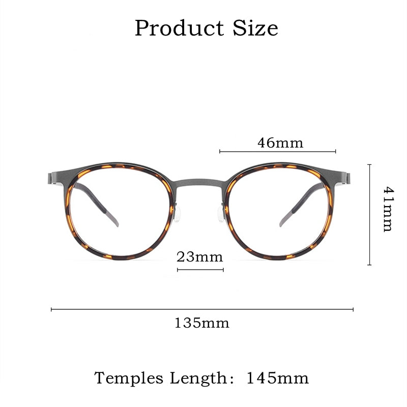 Gmei Unisex Full Rim Round Square Screwless Titanium 9704Jw Full Rim Gmei Optical