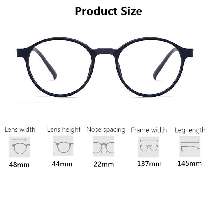 Gmei Unisex Full Rim TR 90 Titanium Alloy Round Frame Eyeglasses3050 Full Rim Gmei Optical
