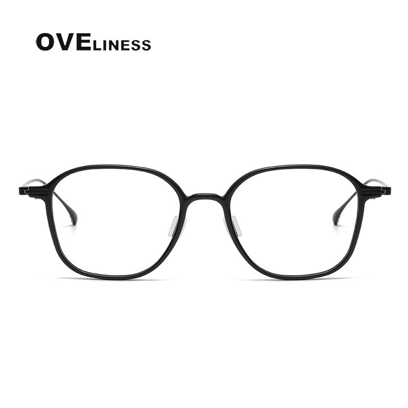 Oveliness Unisex Full Rim Square Acetate Titanium Eyeglasses 8641 Full Rim Oveliness