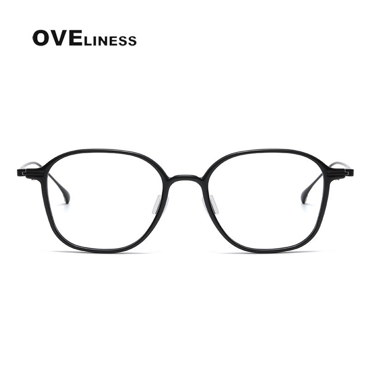 Oveliness Unisex Full Rim Square Acetate Titanium Eyeglasses 8641 Full Rim Oveliness