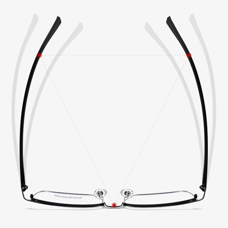 Hotochki Men's Full Rim Square Tr 90 Titanium Alloy Frame Eyeglasses K9112 Full Rim Hotochki