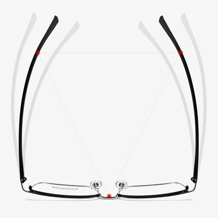 Hotochki Men's Full Rim Square Tr 90 Titanium Alloy Frame Eyeglasses K9112 Full Rim Hotochki