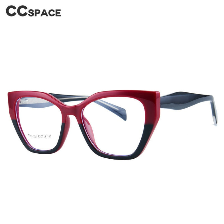 CCspace Unisex Full Rim Square Acetate Eyeglasses 56455 Full Rim CCspace
