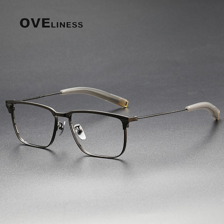 Oveliness Unisex Full Rim Square Acetate Titanium Eyeglasses Lsa104 Full Rim Oveliness