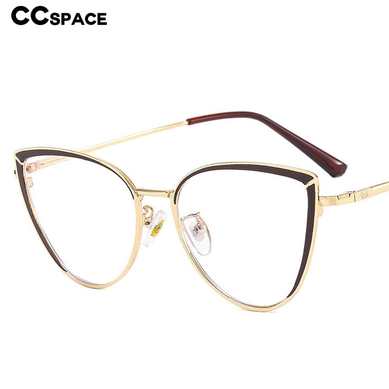 CCspace Women's Full Rim Square Cat Eye Acetate Alloy Eyeglasses 54550 Full Rim CCspace