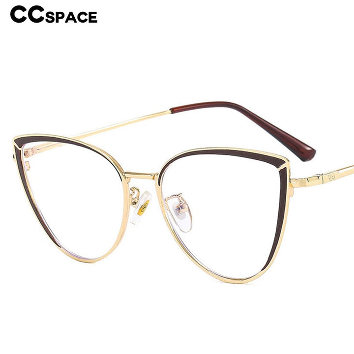 CCspace Women's Full Rim Square Cat Eye Acetate Alloy Eyeglasses 54550 Full Rim CCspace