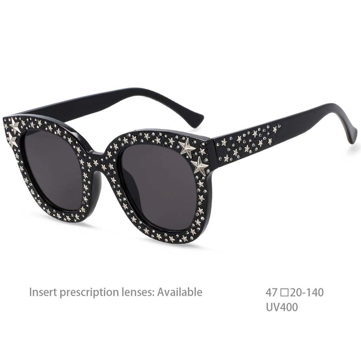 CCspace Women's Full Rim Square Acetate Eyeglasses Or Sunglasses 45261 Sunglasses CCspace C1 black 45261
