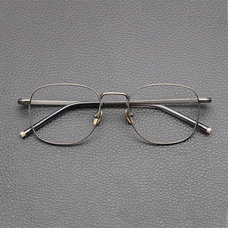 Gatenac Unisex Full Rim Square Titanium Eyeglasses Gxyj840 Full Rim Gatenac Gun