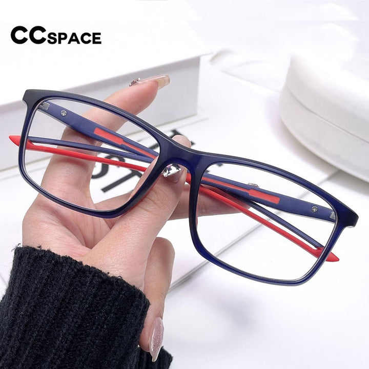 CCspace Unisex Full Rim Square Tr 90 Titanium Sport Eyeglasses 55473 Full Rim CCspace