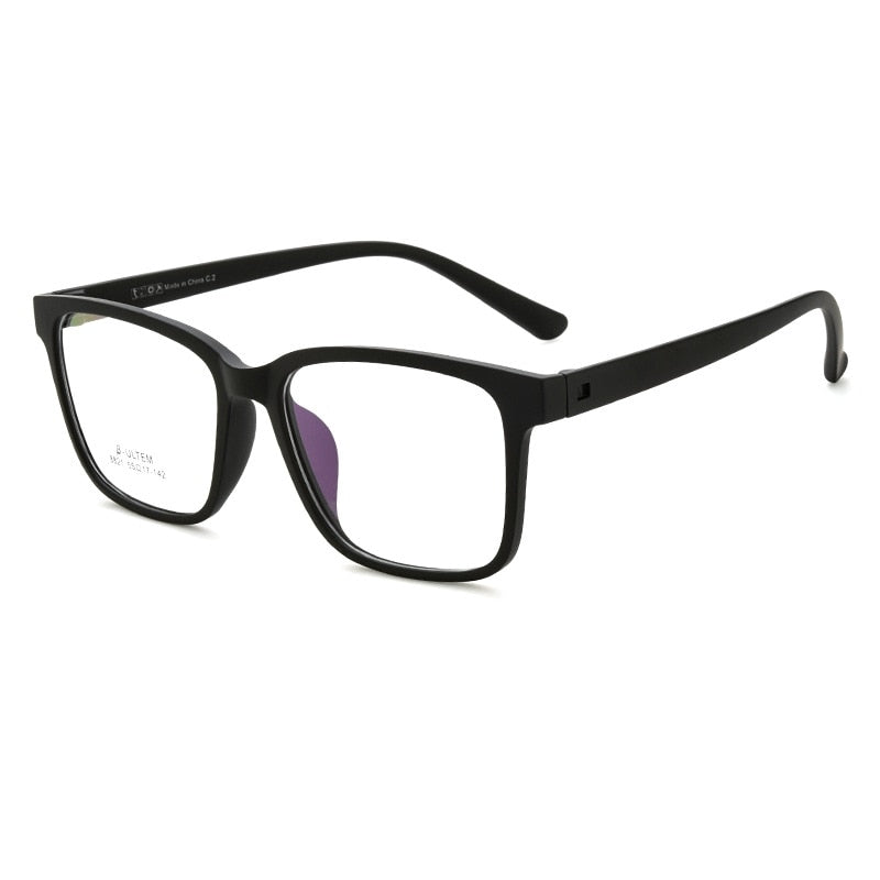 Yimaruili Unisex Full Rim Large Square Screwless Tr 90 Eyeglasses Full Rim Yimaruili Eyeglasses Matte Black