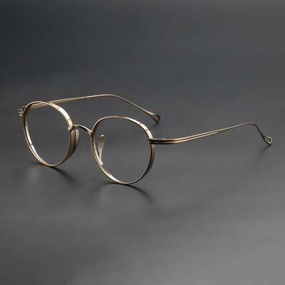 CCspace Unisex Full Rim Hand Crafted Round Titanium Frame Eyeglasses 54595 Full Rim CCspace Bronze-round China