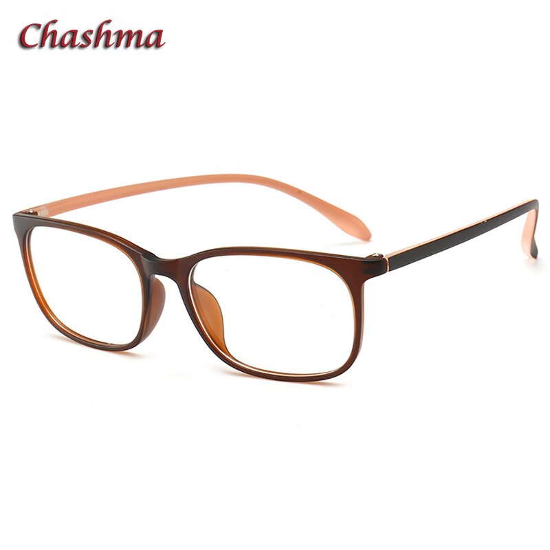 Chashma Ochki Unisex Full Rim Round Square Tr 90 Titanium Eyeglasses 6056 Full Rim Chashma Ochki Brown