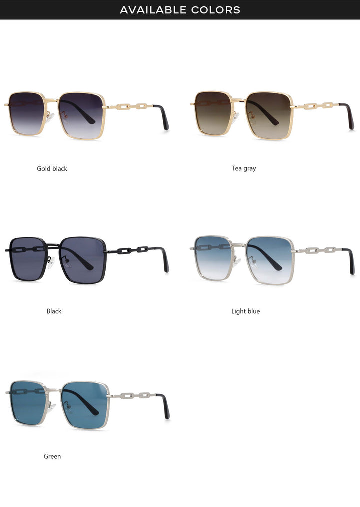 CCspace Unisex Full Rim Rectangle Resin Alloy Frame Sunglasses 54448 Sunglasses CCspace Sunglasses