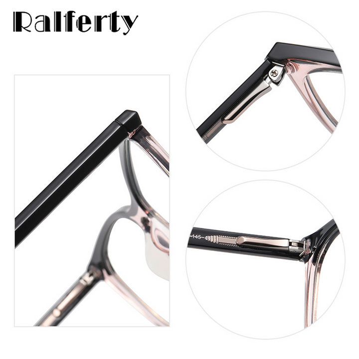 Ralferty Women's Full Rim Square Cat Eye Tr 90 Acetate Eyeglasses D3517 Full Rim Ralferty