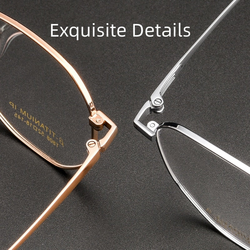 Yimaruili Unisex Full Rim Polygonal Titanium Eyeglasses T808 Full Rim Yimaruili Eyeglasses