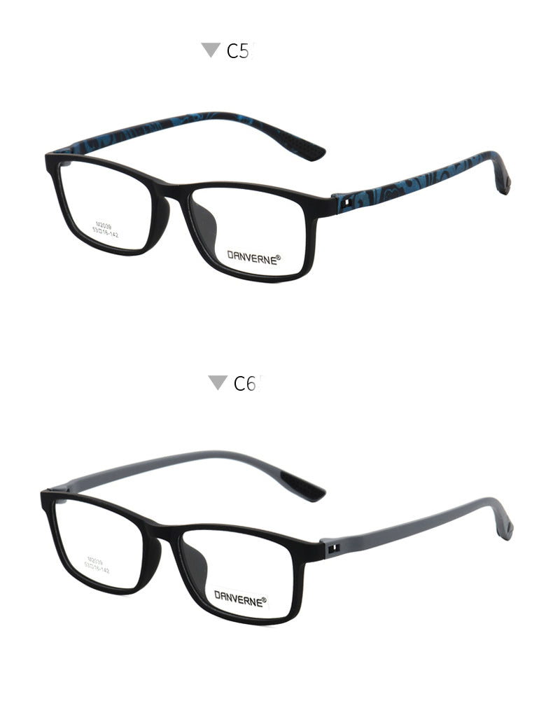 Zirosat Unisex Full Rim Square Ultem Frame Eyeglasses M2039 Full Rim Zirosat