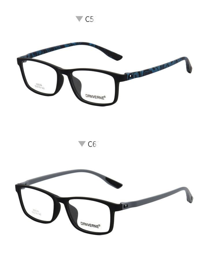 Zirosat Unisex Full Rim Square Ultem Frame Eyeglasses M2039 Full Rim Zirosat