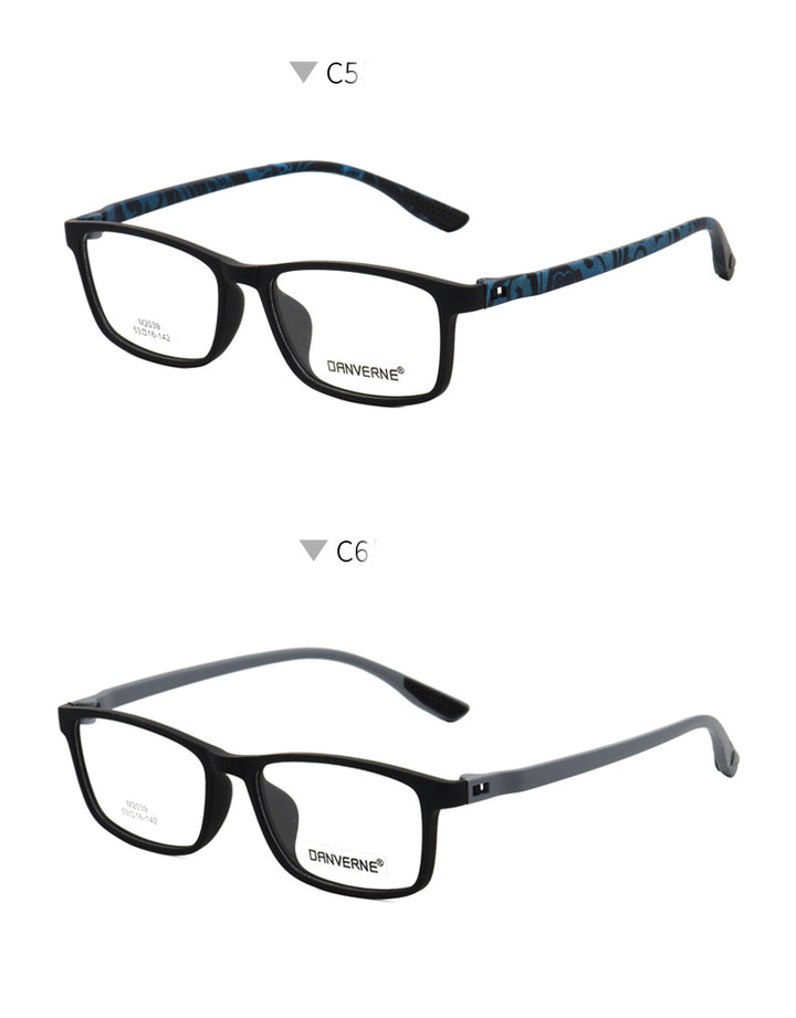 Zirosat Unisex Full Rim Square Ultem Frame Eyeglasses M2039 Full Rim Zirosat   