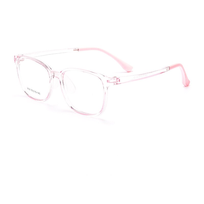 KatKani Unisex Children's Full Rim Round Square Tr 90 Eyeglasses 2606et Full Rim KatKani Eyeglasses Transparent Pink  