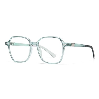 Ralferty Women's Full Rim Irregular Square Tr 90 Acetate Eyeglasses D862 Full Rim Ralferty China C602 Clear Green 