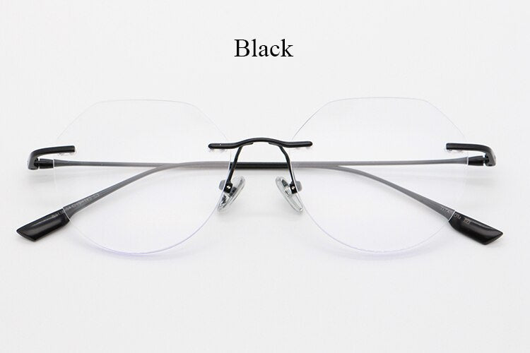 Bclear Unisex Rimless Square Titanium Frame Eyeglasses Myb1135 Rimless Bclear Black