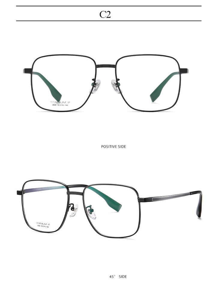 Hotony Women's Full Rim Square Titanium Frame Eyeglasses Yj2029 Full Rim Hotony