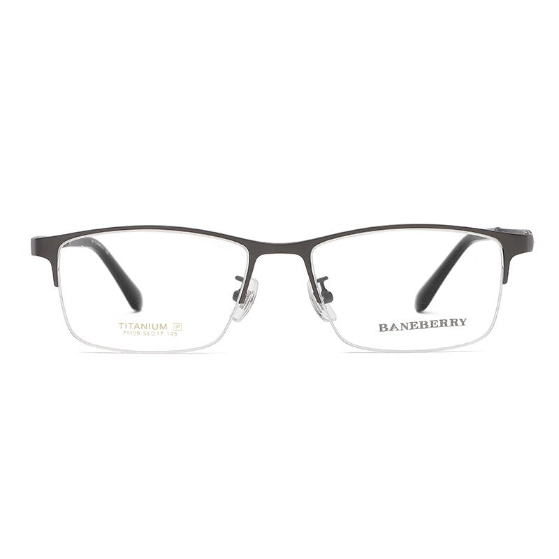 Reven Jate Unisex Semi Rim Square Titanium Frame Eyeglasses 71109 Semi Rim Reven Jate