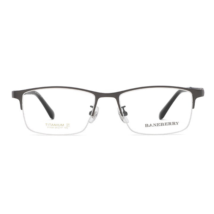 Reven Jate Unisex Semi Rim Square Titanium Frame Eyeglasses 71109 Semi Rim Reven Jate