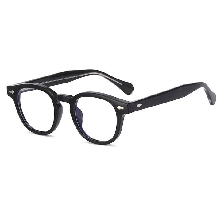 CCspace Unisex Full Rim Round Square Tr 90 Titanium Eyeglasses 54962 Full Rim CCspace China BlackSilver