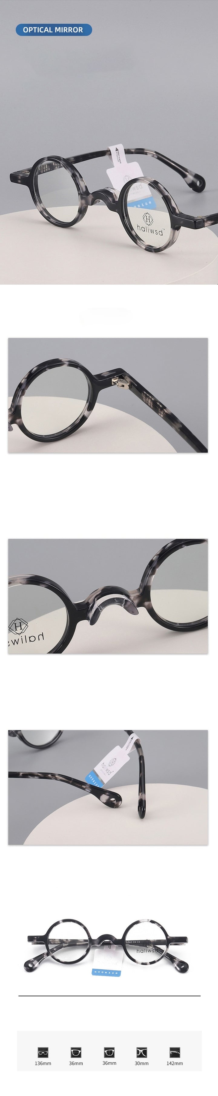 Cubojue Unisex Full Rim Small Round Acetate Hyperopic Reading Glasses Hlswd Reading Glasses Cubojue